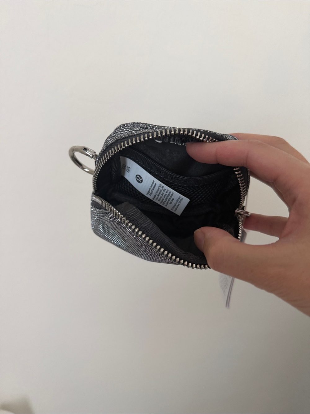 lululemon Metallic Silver Mini Zipper Pouch - Picture 4 of 7